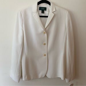 Lauren Ralph Lauren NWT Notch Collar White Blazer
